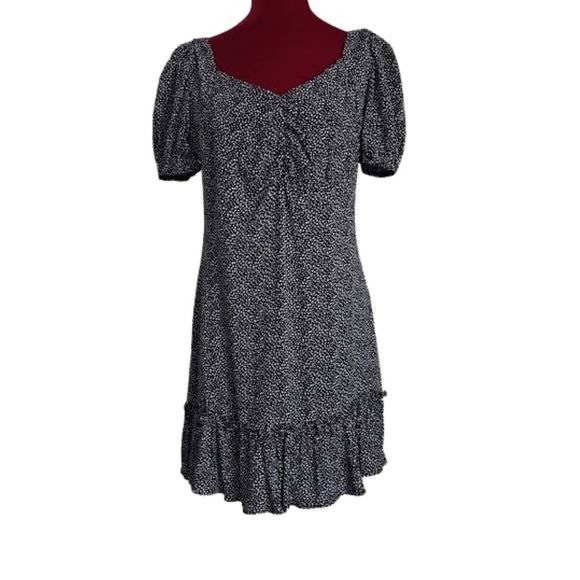 NEW Without Tags - Altar'd State Cassia Dress Black & Ivory Short Sleeve, Large - Picture 7 of 11